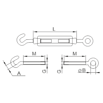 Схема Талрепы DIN 1480 крюк-крюк